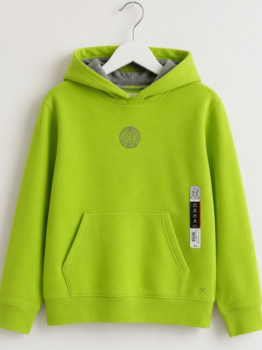 Brand new Bright Green Kids Hoodie Sweatshirt with Hood.Size 10-12 Years.